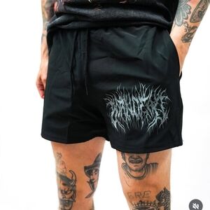 Black Graphic Men's Shorts